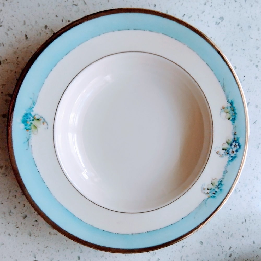 6 Ransgil Porcelain China "Forget Me Not" Pattern